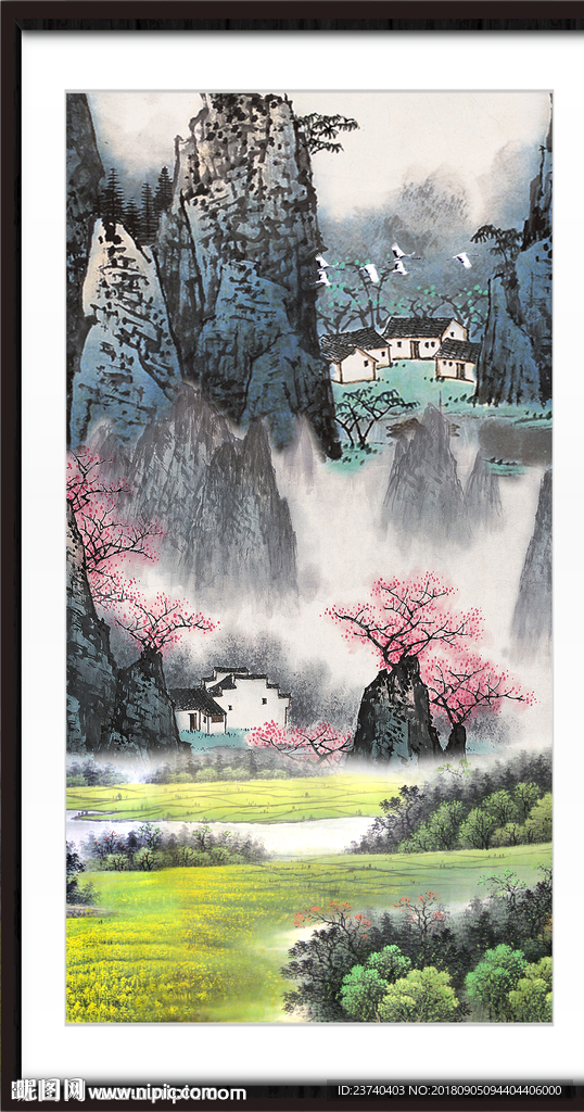 泰山竖幅风景