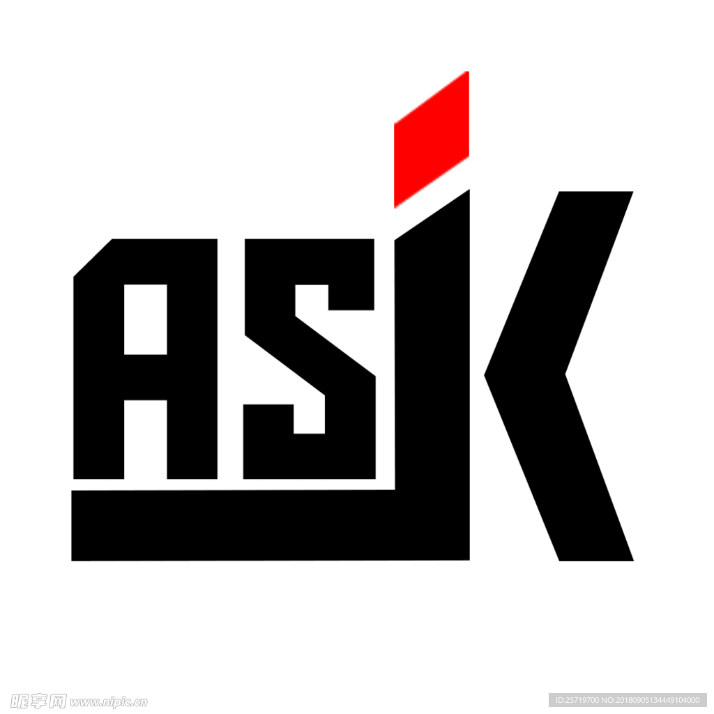 黑红色字母logo设计
