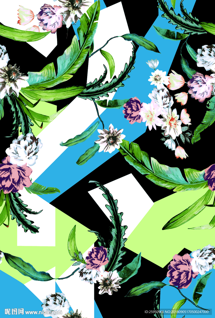 几何 花叶