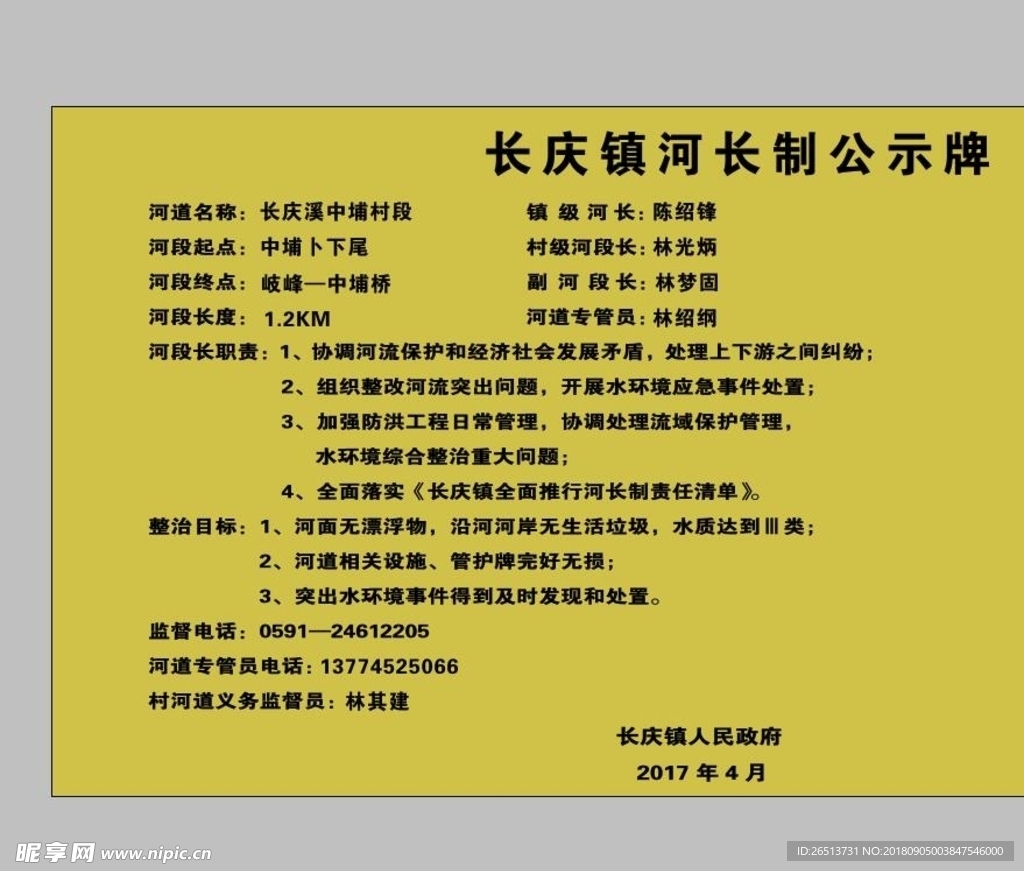 河长制公示牌