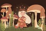 手绘梦幻故事小女孩