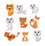 矢量彩色卡通猫咪
