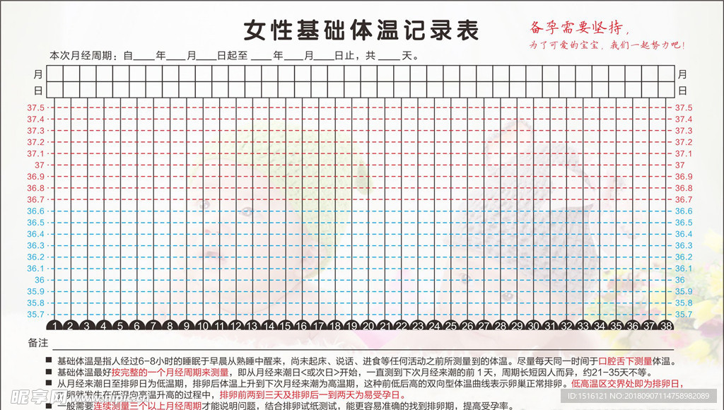 女性体温表