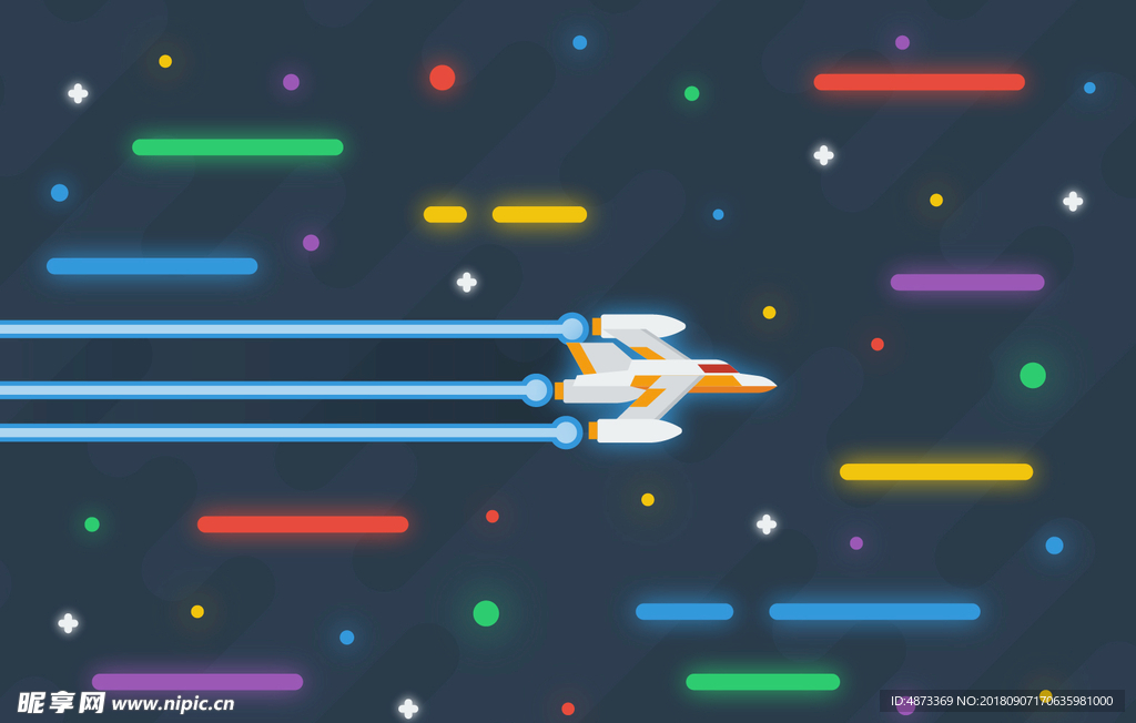 卡通彩色宇宙