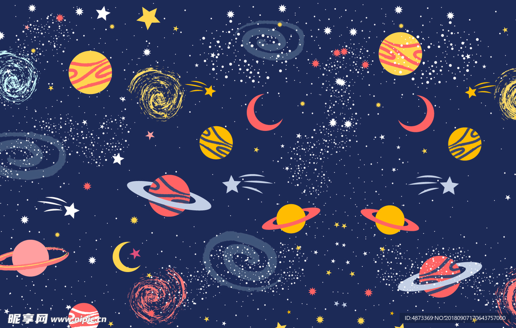 卡通彩色宇宙