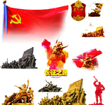 党政免抠展板设计素材