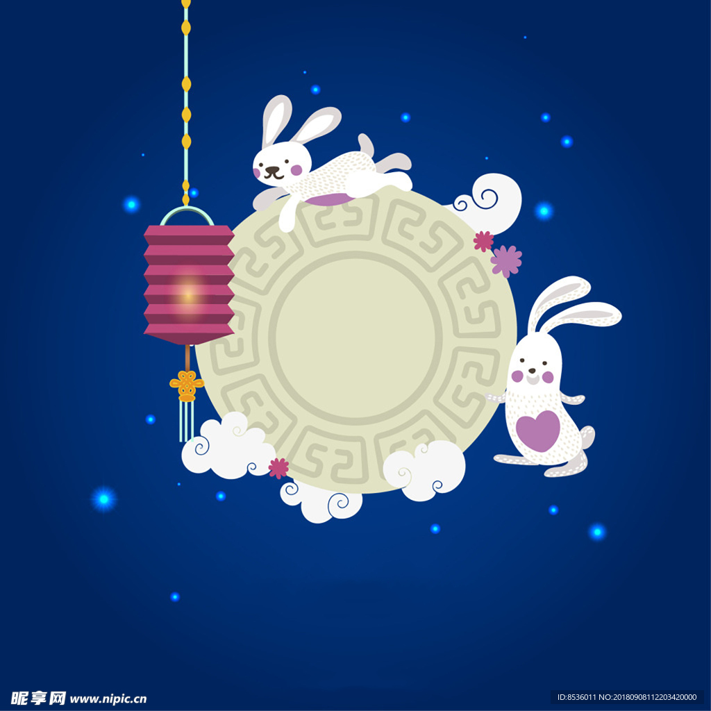 兔子月饼中秋背景