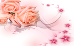 玫瑰花卉背景装饰画