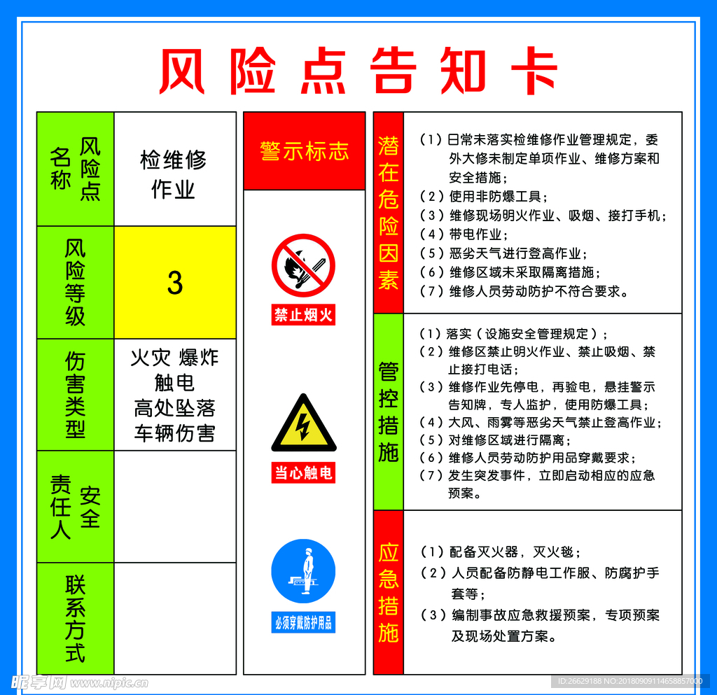 加油站风险点告知卡