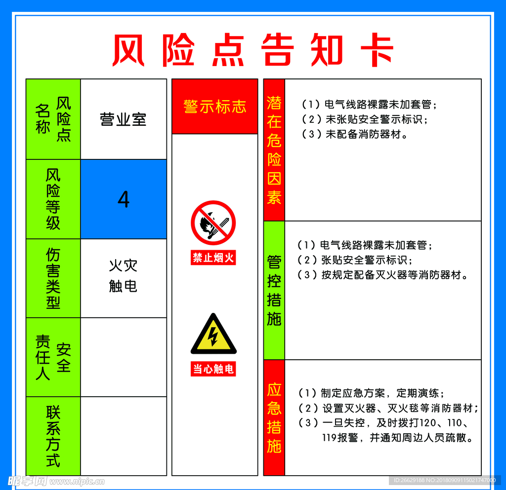 加油站风险点告知卡