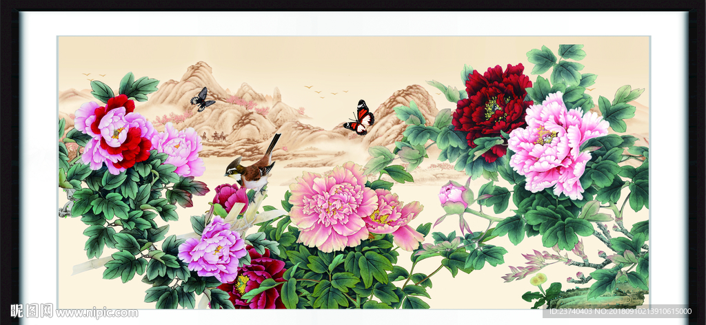 国画 牡丹