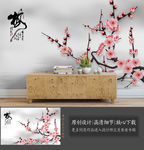 立体梅花电视背景墙