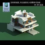 中式建筑 多层建筑 别墅模型