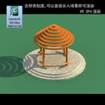 亭 休闲亭 3D木亭 亭子模型