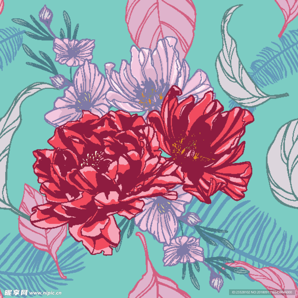 植物印花图案