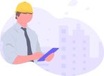 矢量卡通建筑工程师