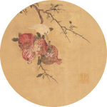 圆形装饰画 新中式装饰画 餐厅