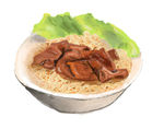 手绘牛肉面