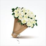 白玫瑰花束矢量素材