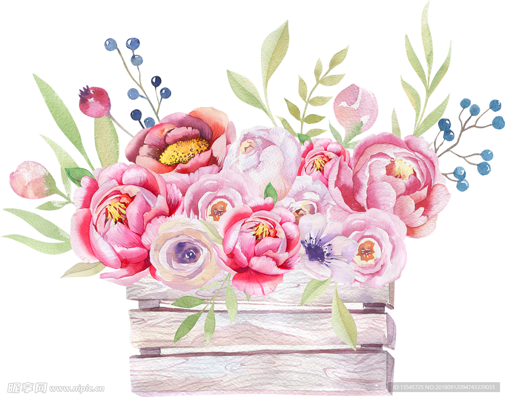 插画花