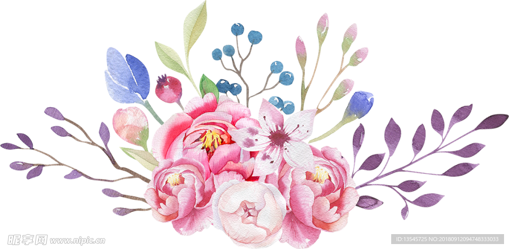 插画花