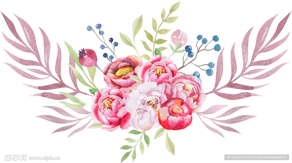 插画花