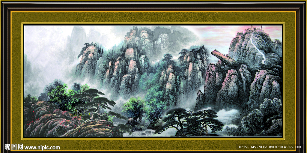 山水风景壁画