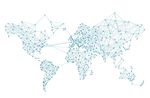 连线线条风格世界地图矢量素材