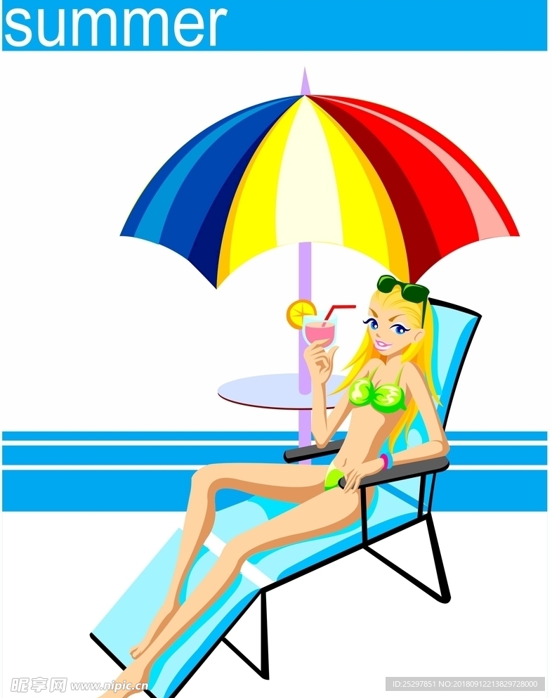 卡通人物 夏天