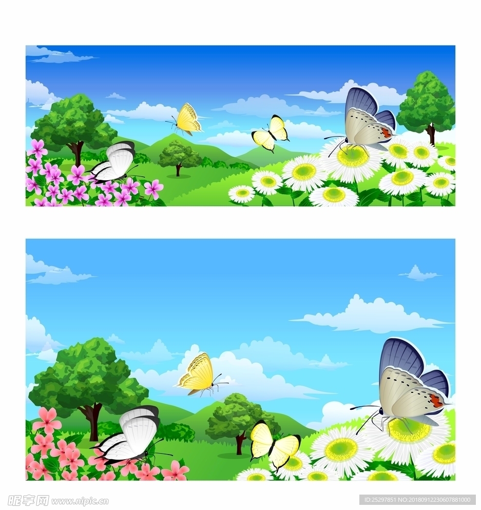 卡通 风景素材