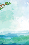 水彩山水素描
