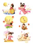 八月十五赏月嫦娥创意配图