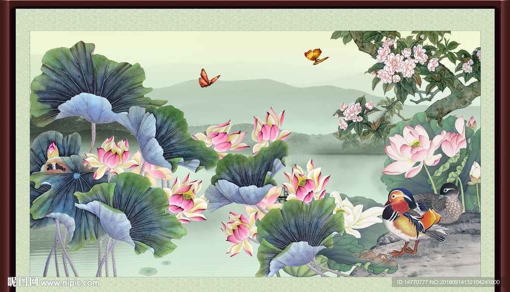 国画荷花