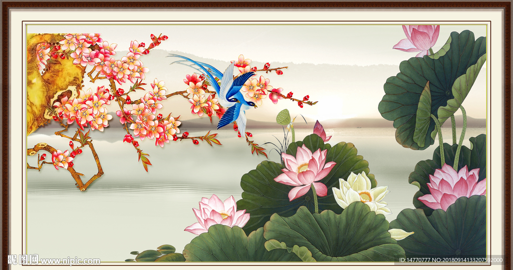 国画荷花