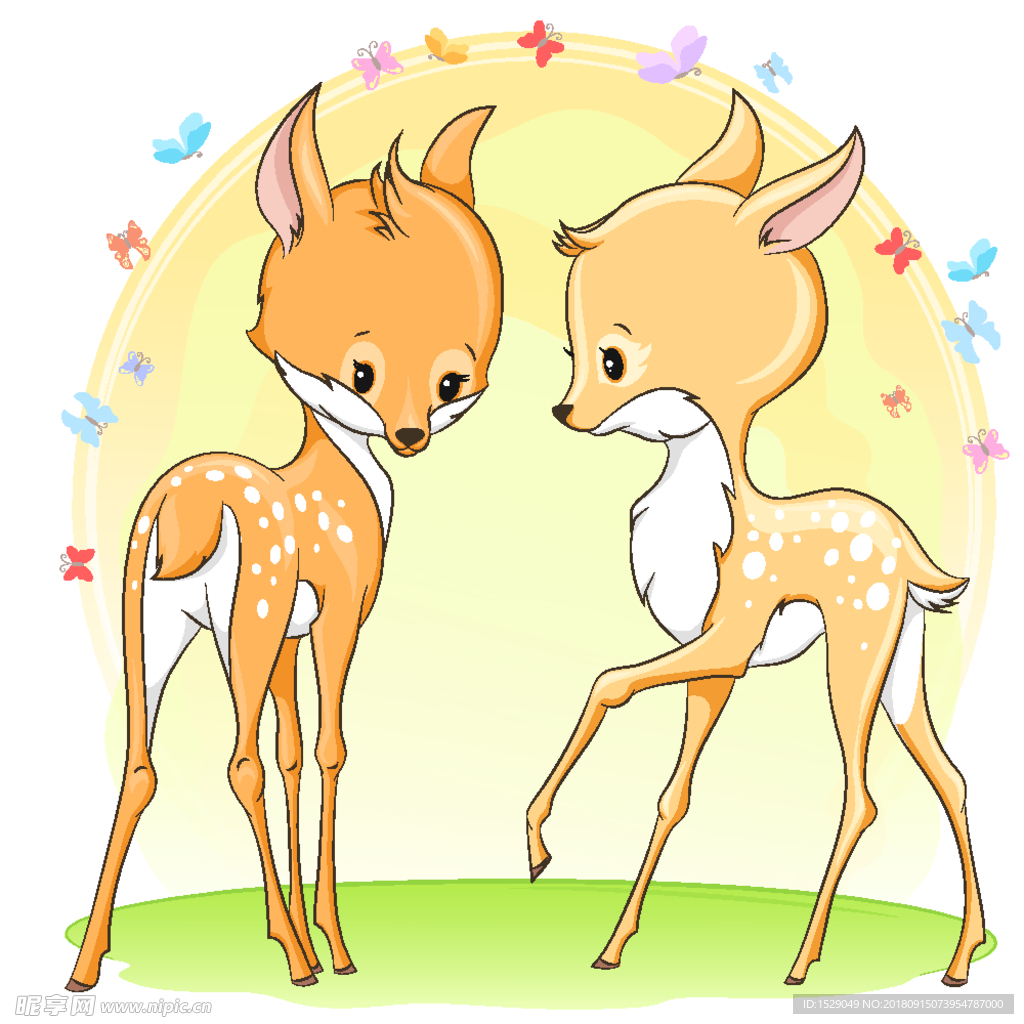 两只小鹿|插画|商业插画|贝吉塔糖双 - 原创作品 - 站酷 (ZCOOL)