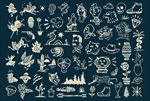 黑白手绘素描轮廓画