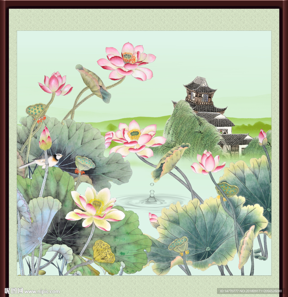 国画荷花