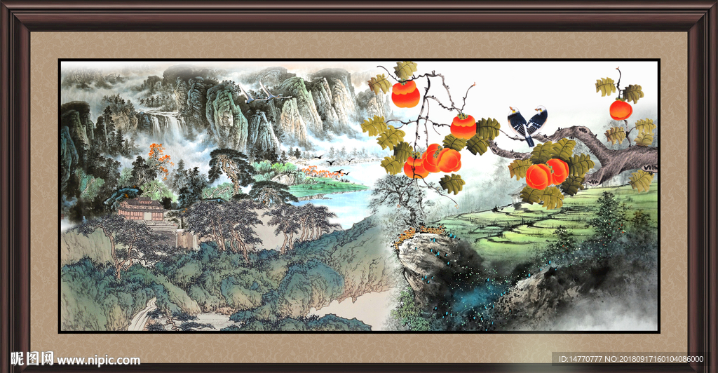 工笔花鸟 国画硕果累累