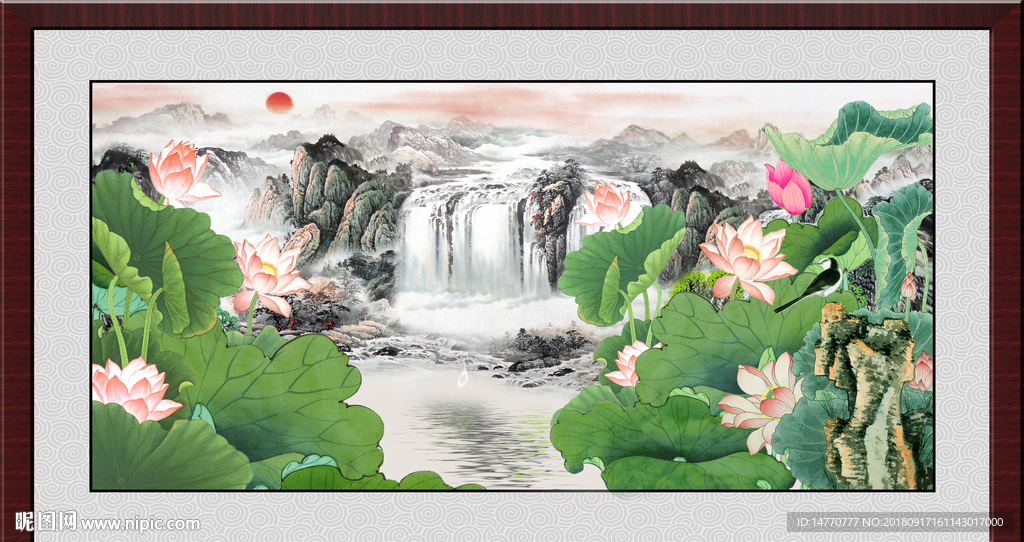 国画荷花