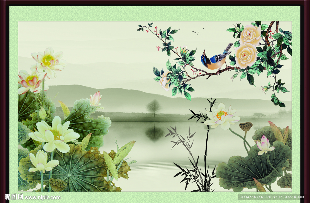 国画荷花