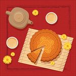 中秋月饼 矢量