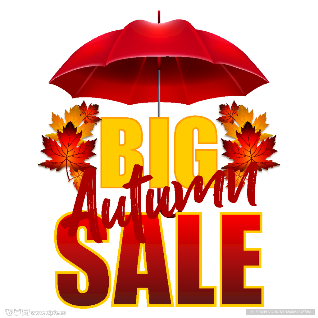 秋天枫叶促销背景