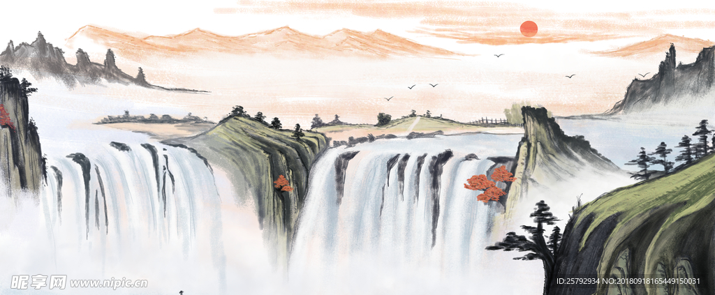 中国风山水画