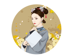 手绘宫廷女子插画