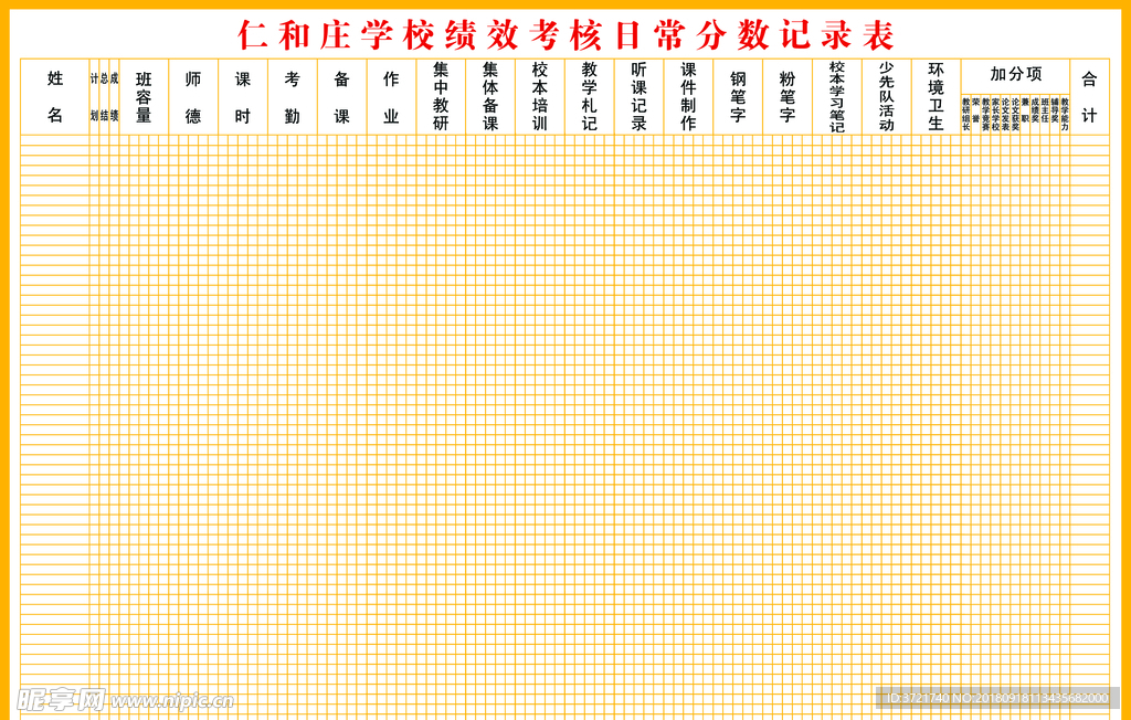 绩效考核记录表