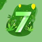 矢量卡通时尚立体质感数字7