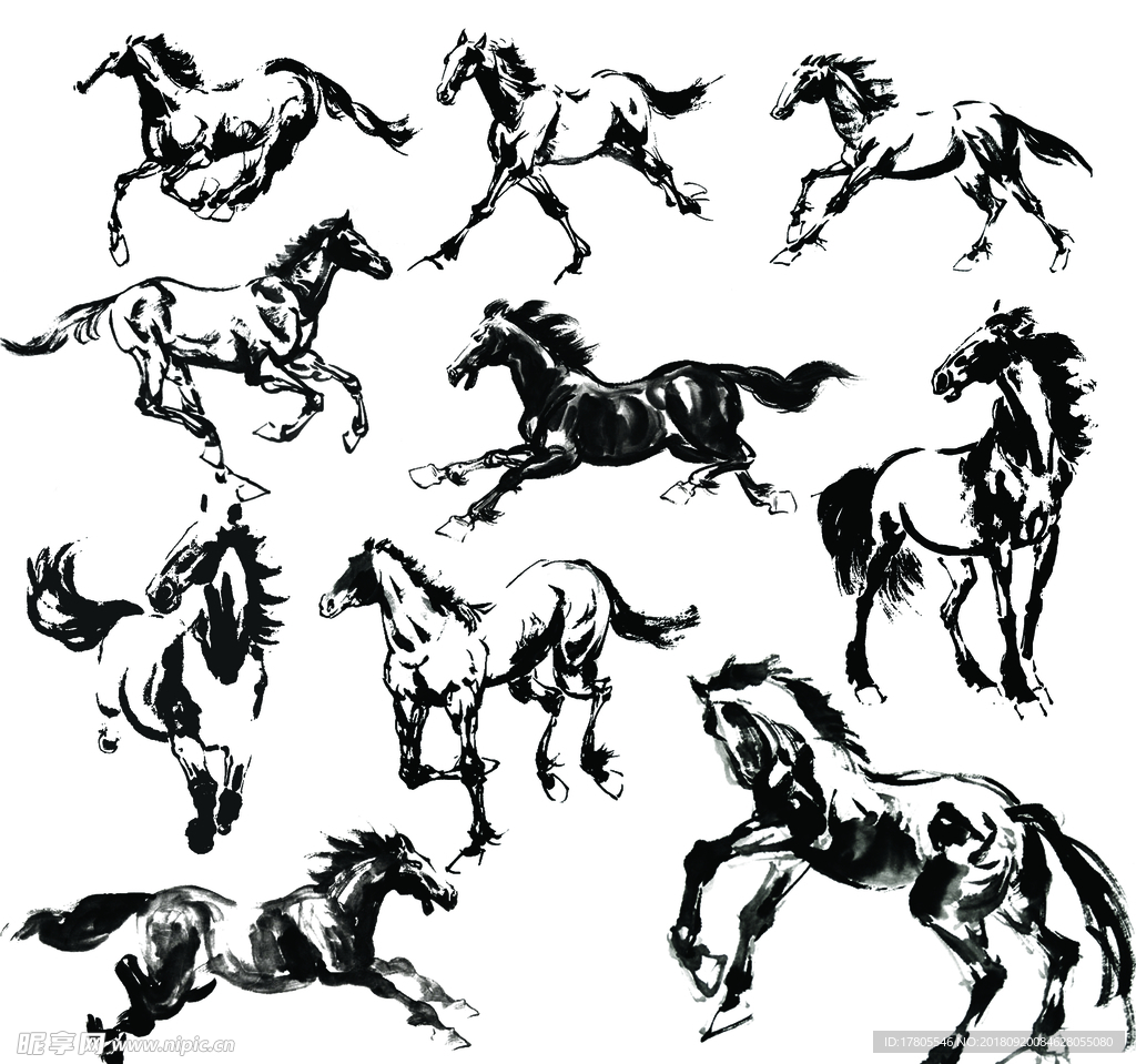 马到成功 八马雄风 八骏雄风