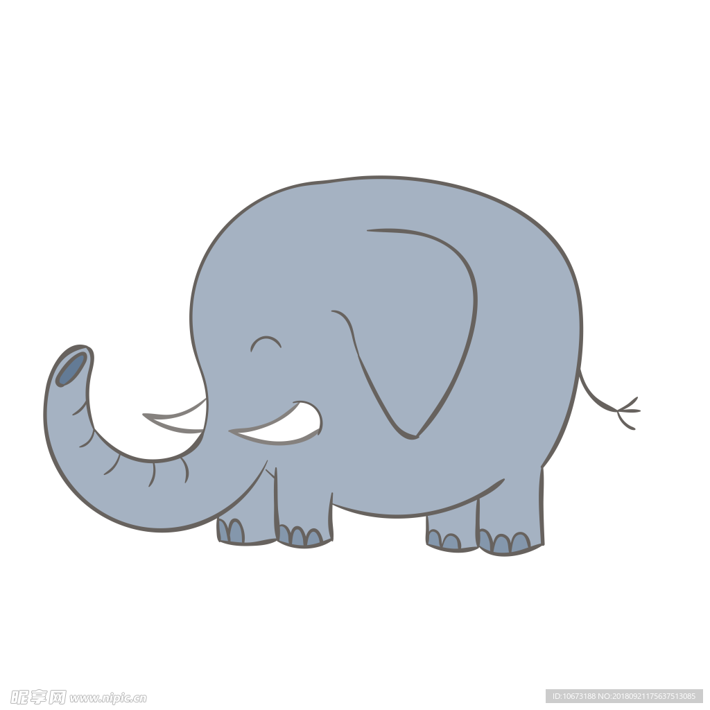 可爱的大象玩水卡通插画图片素材_ID:425425437-Veer图库