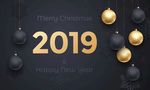 矢量2019新年快乐晚会背景墙