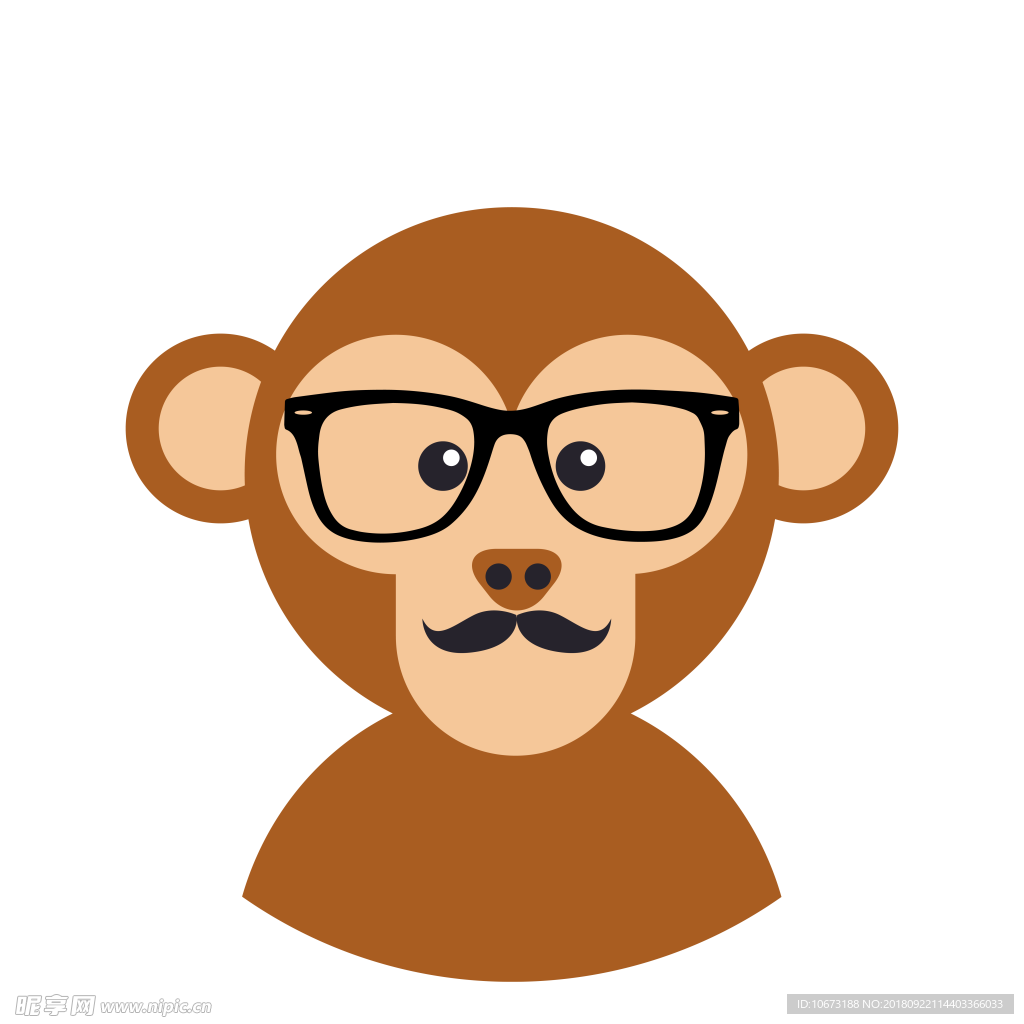 卡通戴眼镜的猴子logo下载-编号24015282-商业服务logo-我图网